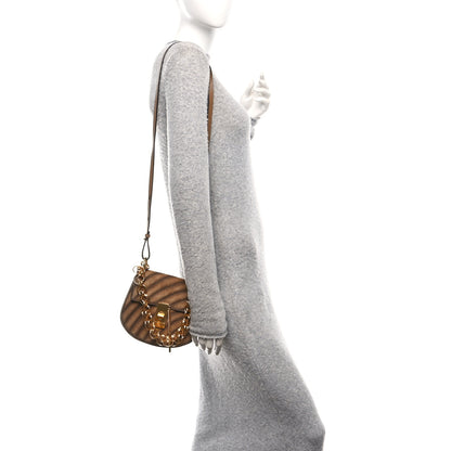 Chloe Suede Calfskin Quilted Drew Bijou Shoulder Bag Nut 2 of 13