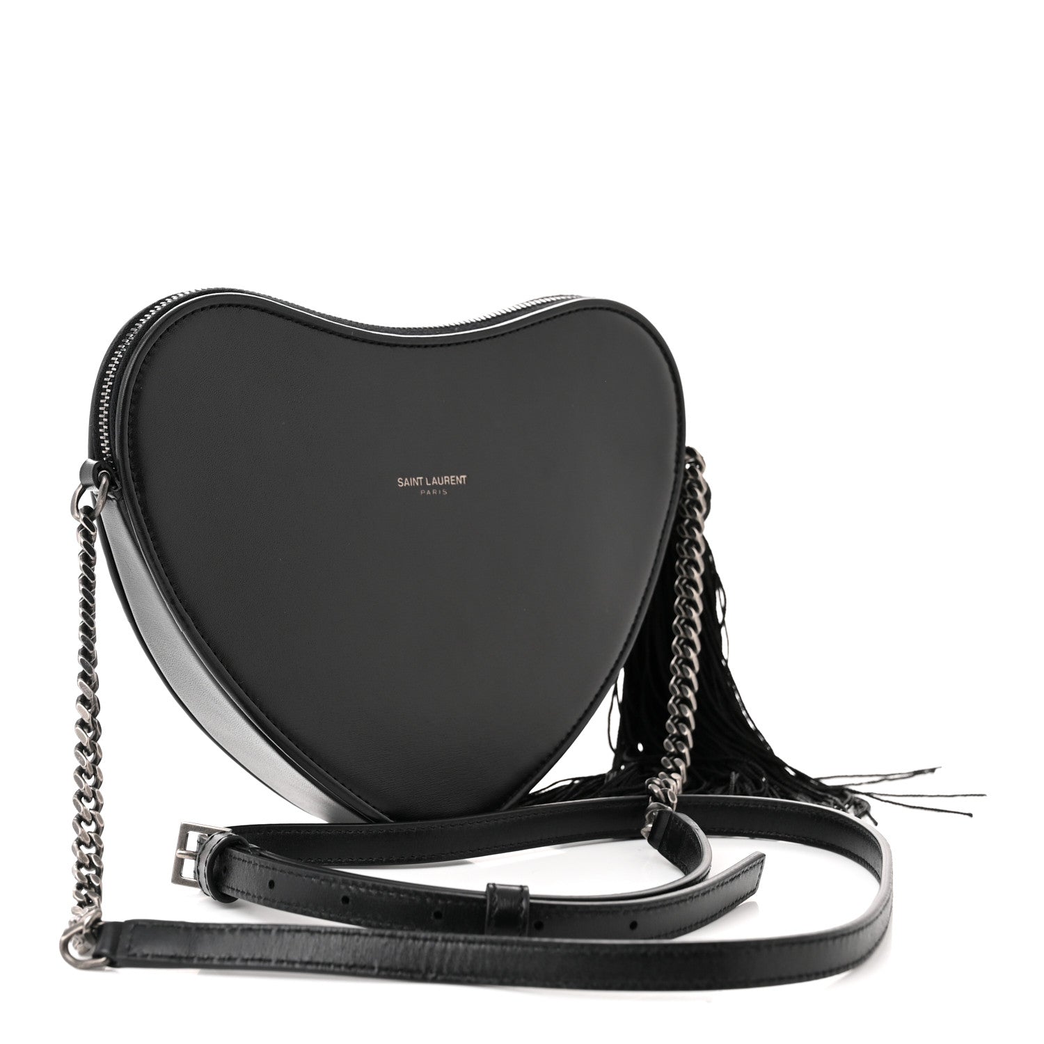 Saint Laurent Calfskin Small Monogram Love Shoulder Bag Black 4 of 12