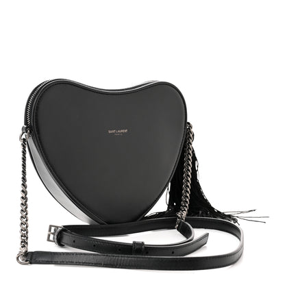 Saint Laurent Calfskin Small Monogram Love Shoulder Bag Black 4 of 12
