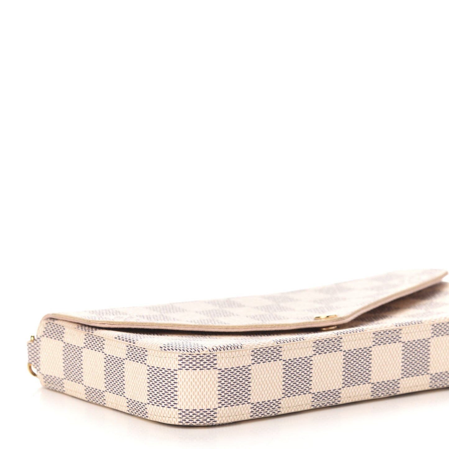 Damier Azur Pochette Felicie Chain Wallet Rose Ballerine