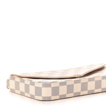 Louis Vuitton Damier Azur Pochette Felicie Chain Wallet Rose Ballerine 8 of 15