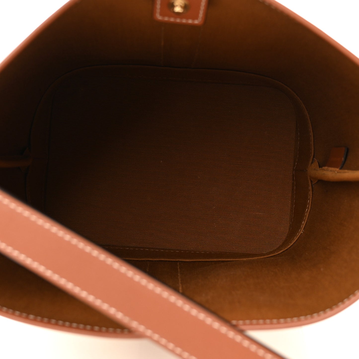 Triomphe Canvas Calfskin Small Bucket Bag White