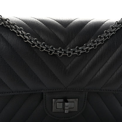 Chanel Sheepskin Chevron Quilted 2.55 Reissue 225 Double Flap So Black 8 of 13