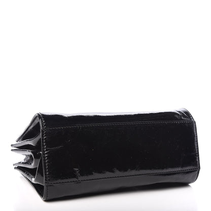 Chanel Patent Mademoiselle Lock Convertible Wrist Clutch Bag Black 5 of 11