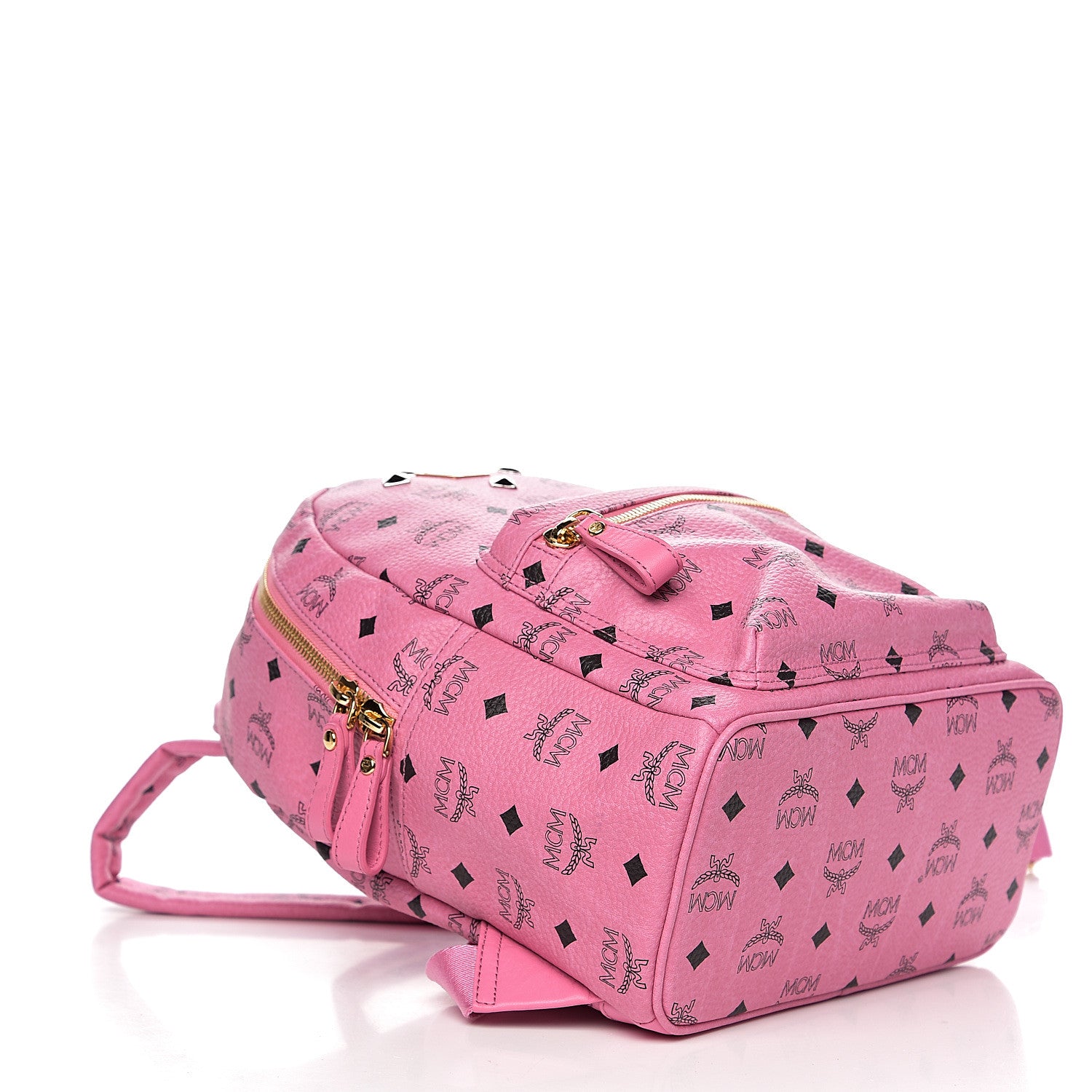 MCM Visetos Small Sprinkle Stud Stark Backpack Pink 3 of 8