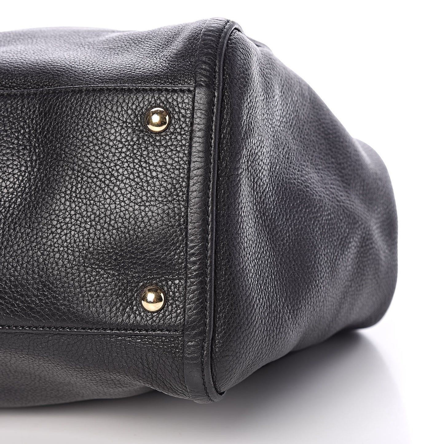 Pebbled Calfskin Medium Soho Shoulder Bag Black