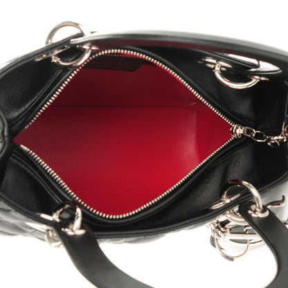 Christian Dior Lambskin Cannage Medium Lady Dior Black 5 of 7