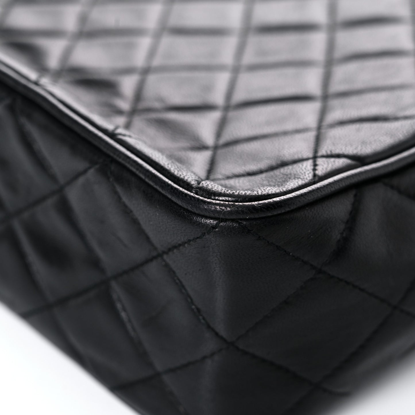 Lambskin Quilted CC Tassel Camera Case Black