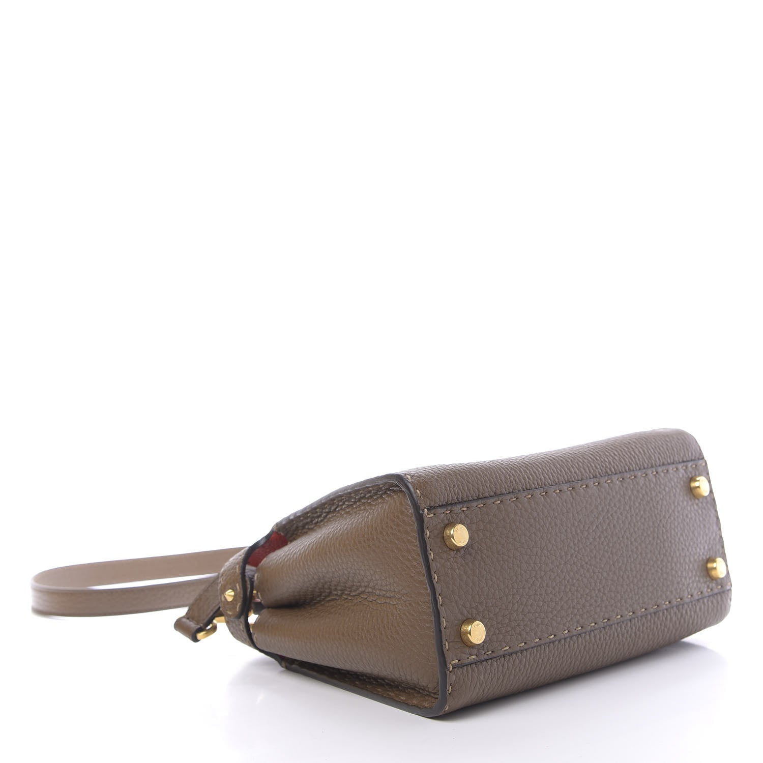 Fendi Cuoio Romano Selleria Medium Peekaboo Iconic Essentially Satchel Fango Papavero Fuxia 4 of 11