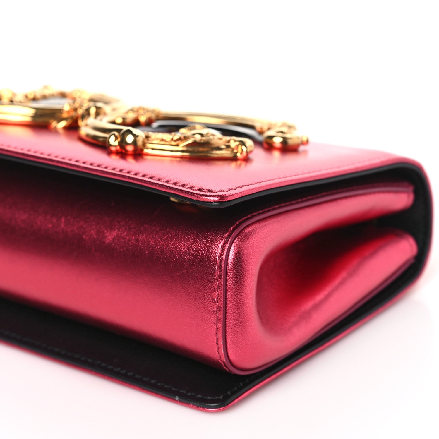 Dolce & Gabbana Metallic Calfskin DG Girls Shoulder Bag Red 9 of 9