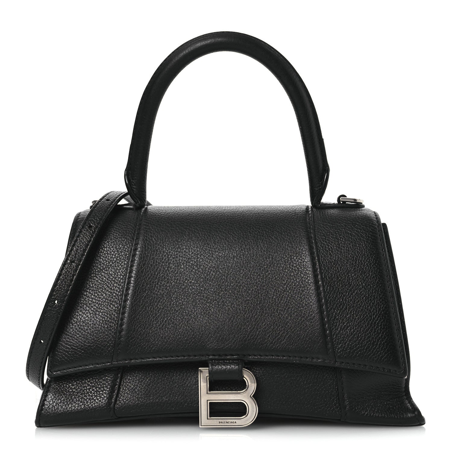 Balenciaga Grained Calfskin Small Hourglass Top Handle Bag Black 1 of 18