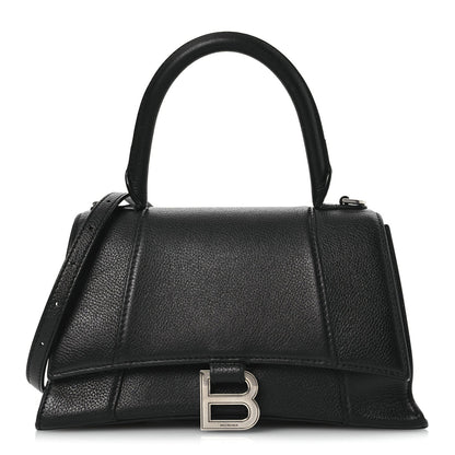 Balenciaga Grained Calfskin Small Hourglass Top Handle Bag Black 1 of 18