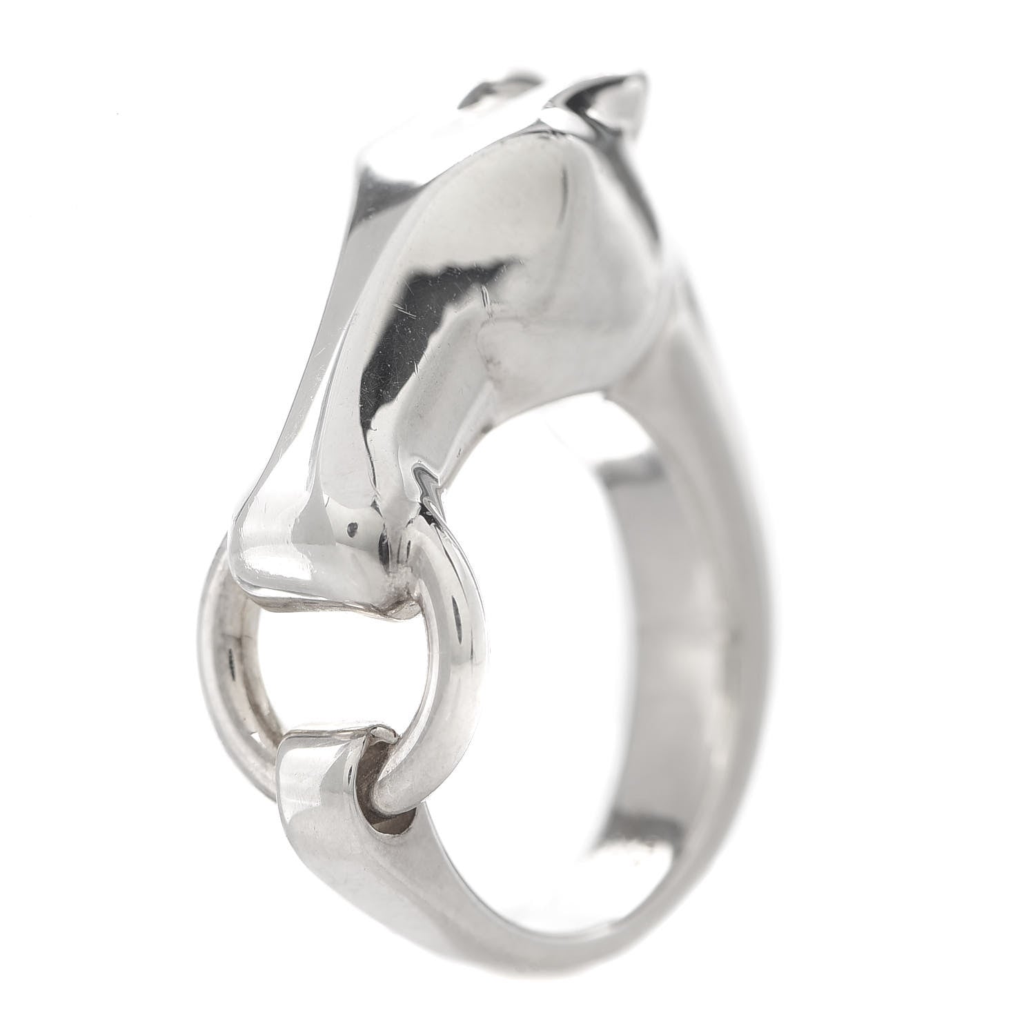 Hermes Sterling Silver PM Galop Ring 51 5.75 1 of 7
