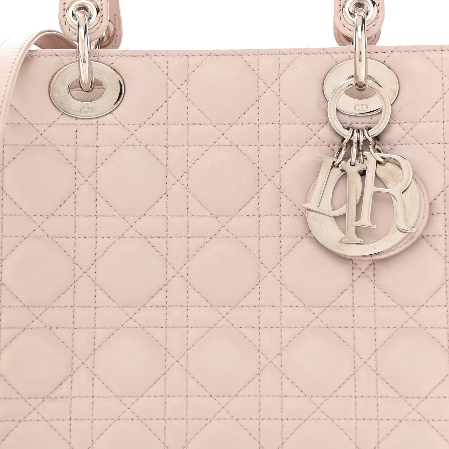 Christian Dior Lambskin Cannage Medium Lady Dior Light Pink 8 of 14