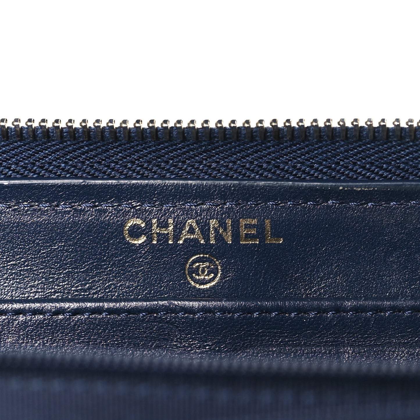 Caviar Quilted Large Gusset Zip Around Wallet Navy