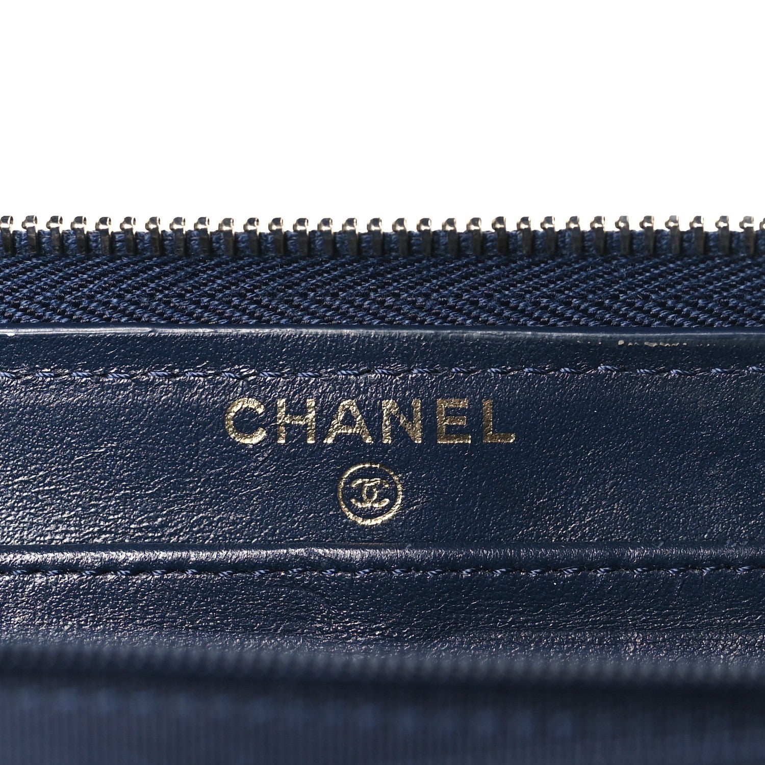Chanel Caviar Quilted Large Gusset Zip Around Wallet Navy 6 of 8