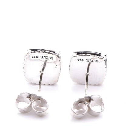 David Yurman Sterling Silver Diamond Citrine 5mm Petite Albion Earrings 3 of 4