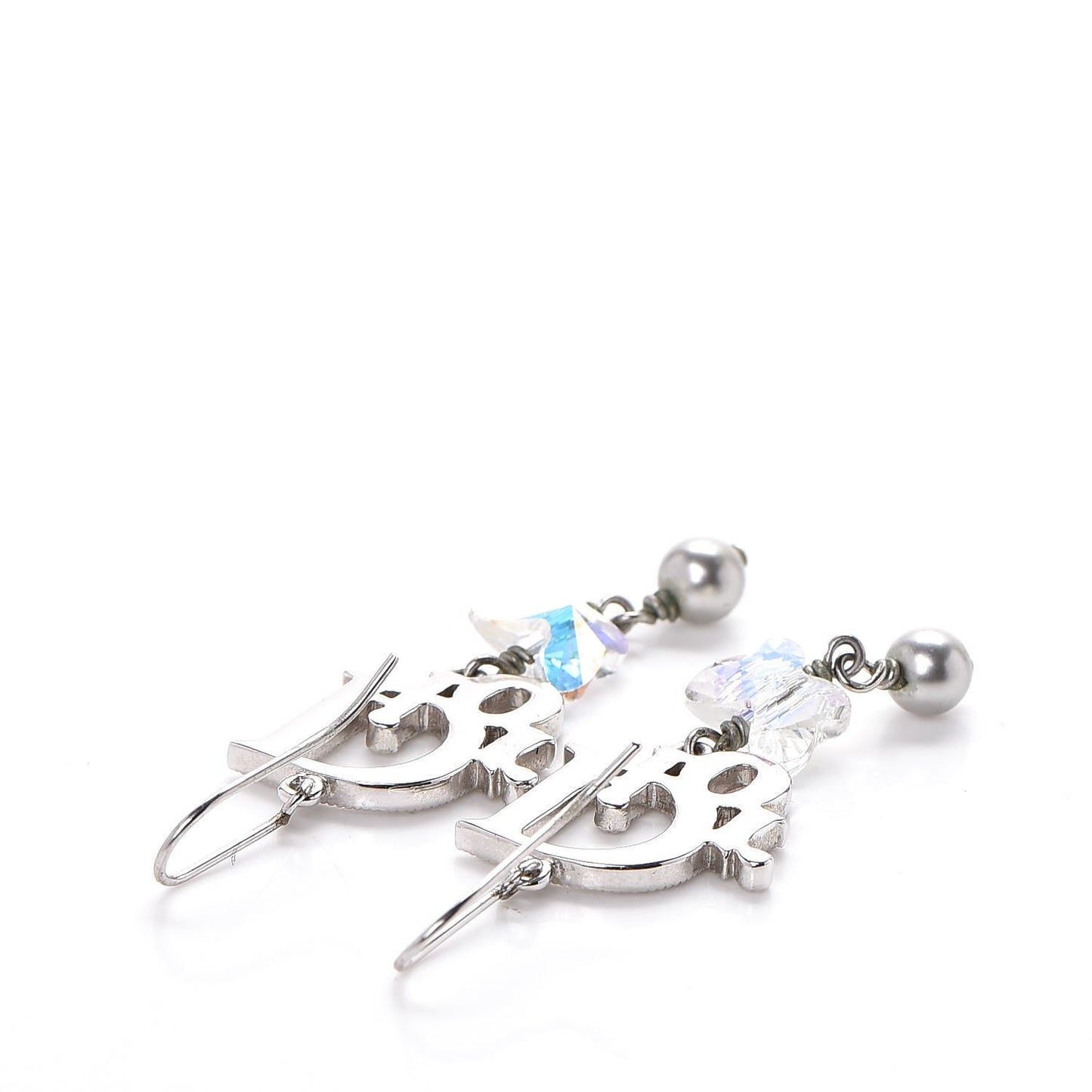 Swarovski Crystal Butterfly Drop Earrings Silver