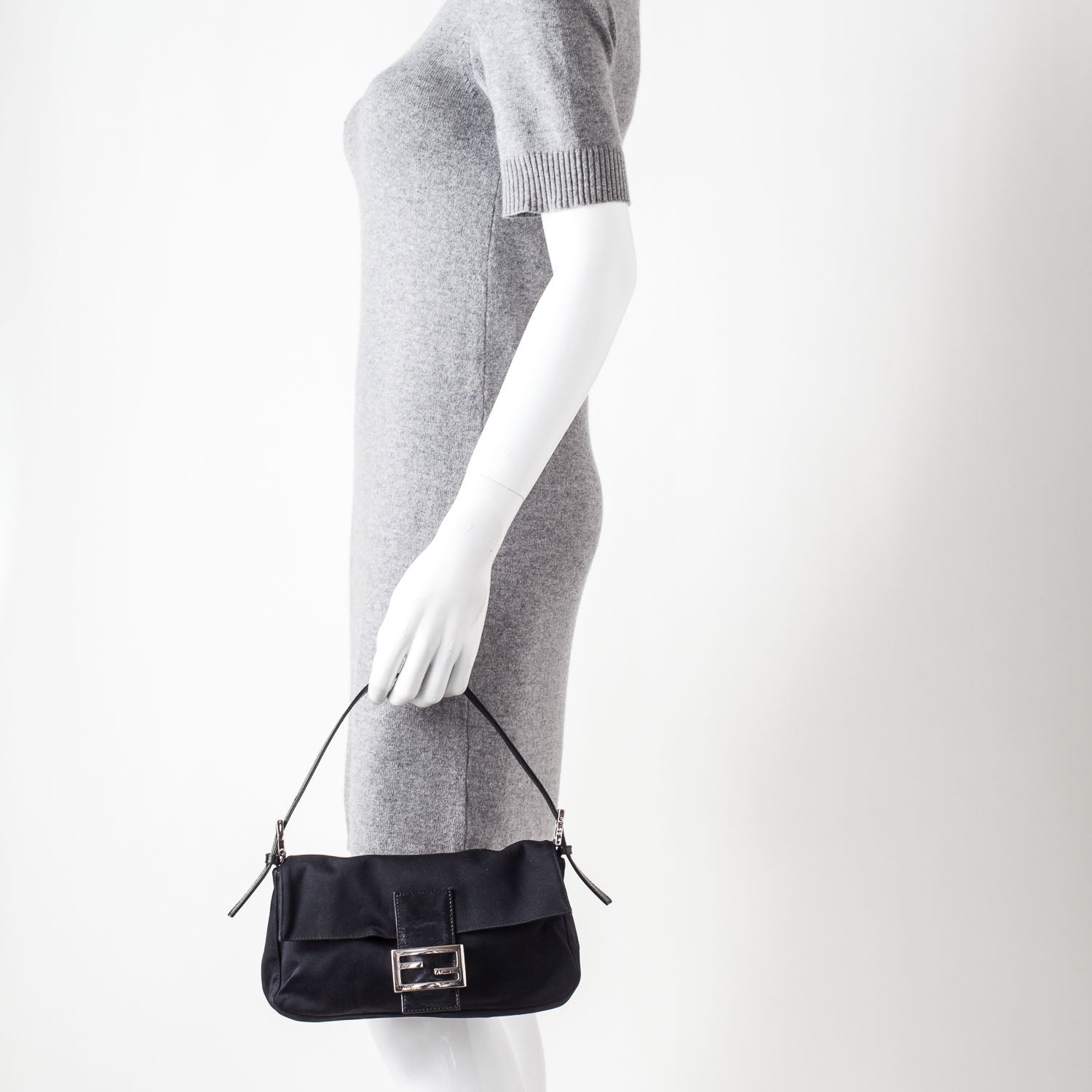 Fendi Canvas Baguette Black 2 of 12