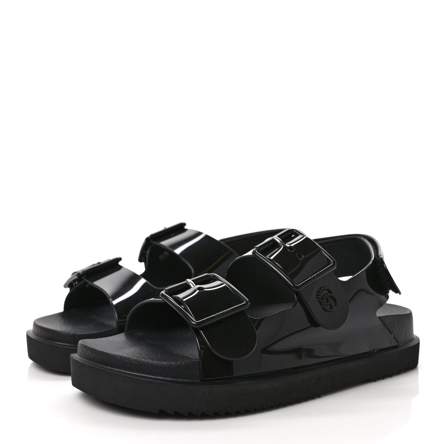 Rubber Mini Double G Womens Isla Dad Sandals 36 Black