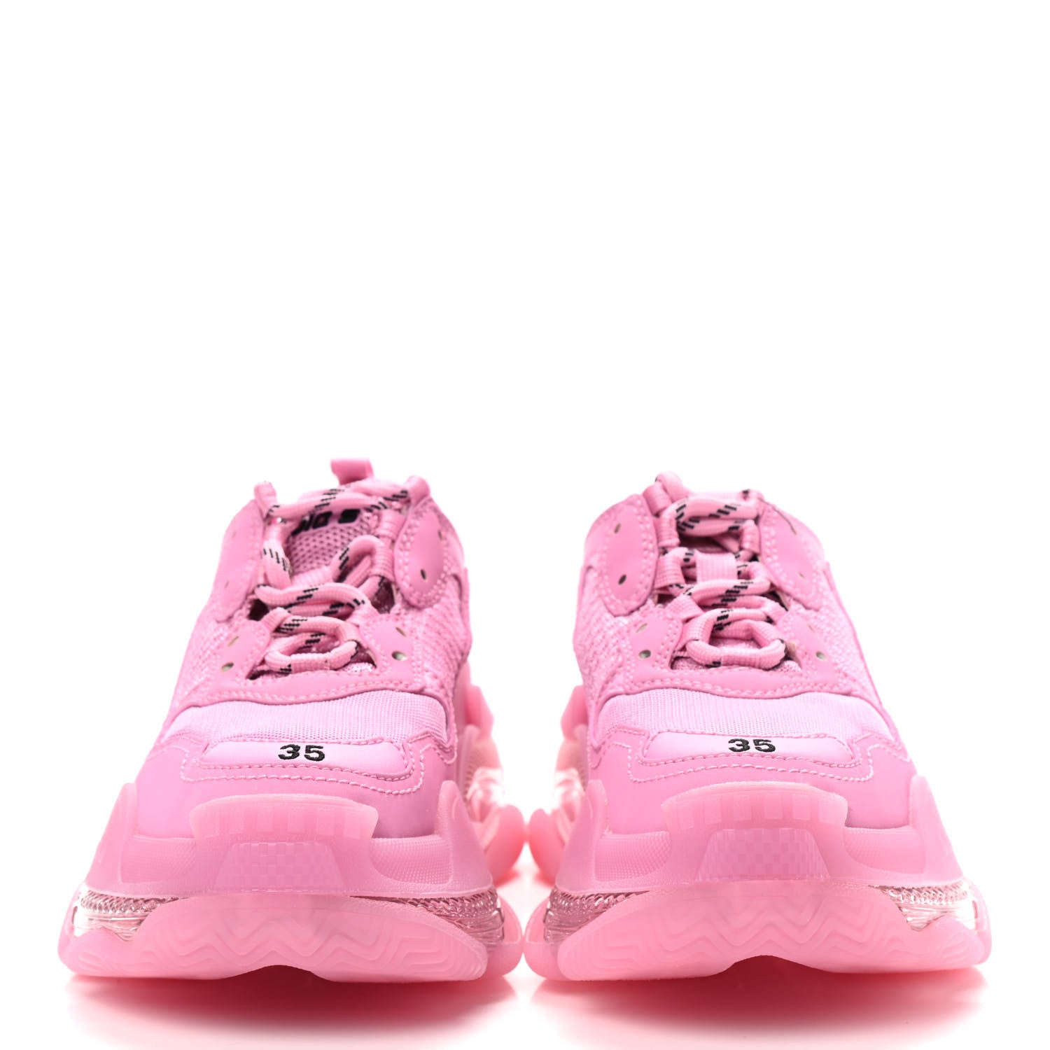 Balenciaga Fabric Mesh Clear Sole Womens Triple S Sneakers 35 Pink 2 of 8