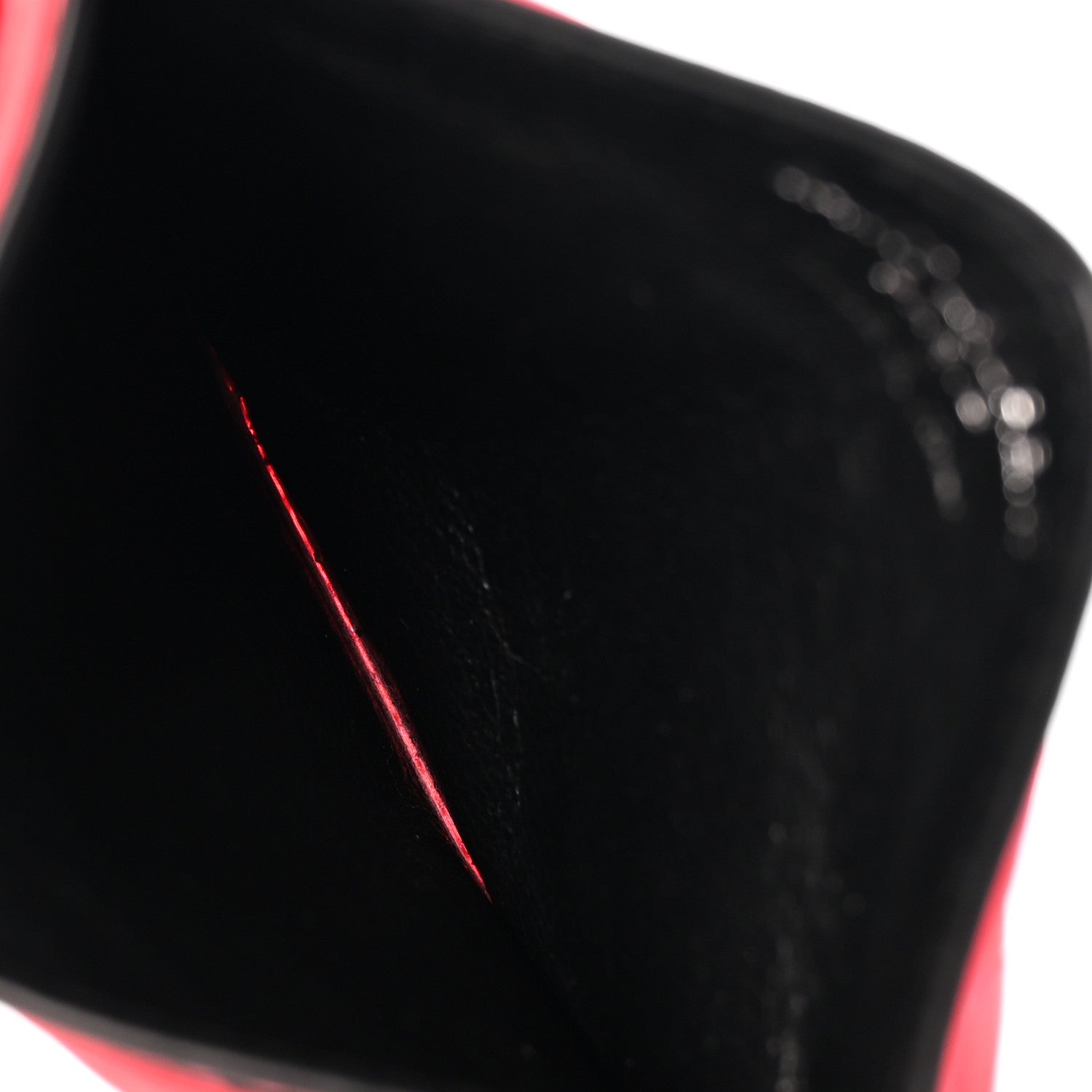 Saint Laurent Patent Grain De Poudre Matelasse Chevron Monogram Credit Card Case Neon Pink 5 of 10