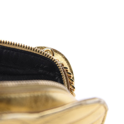 Saint Laurent Metallic Calfskin Matelasse Chevron Monogram Small Love Heart Chain Bag Gold 9 of 12