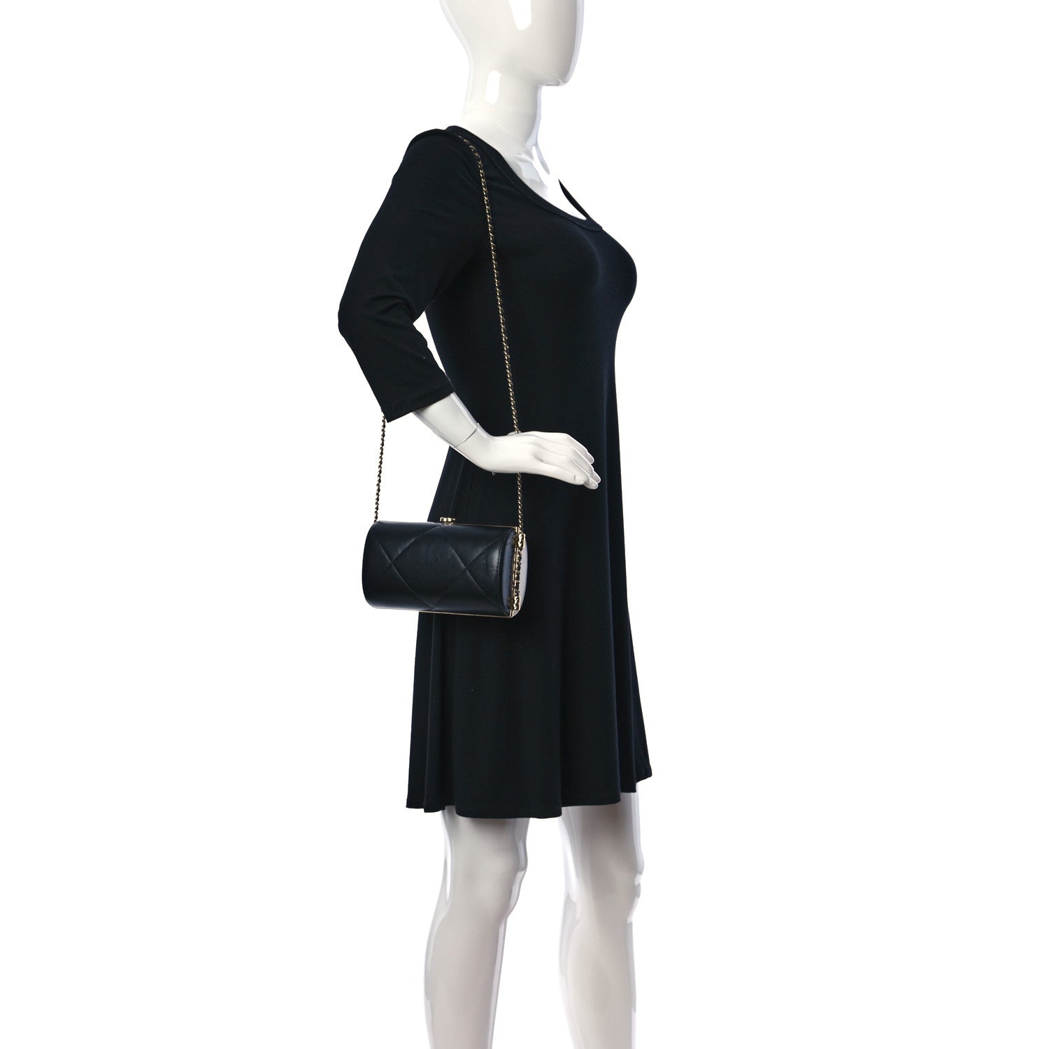 Chanel Lambskin Evening Clutch Black White 2 of 9