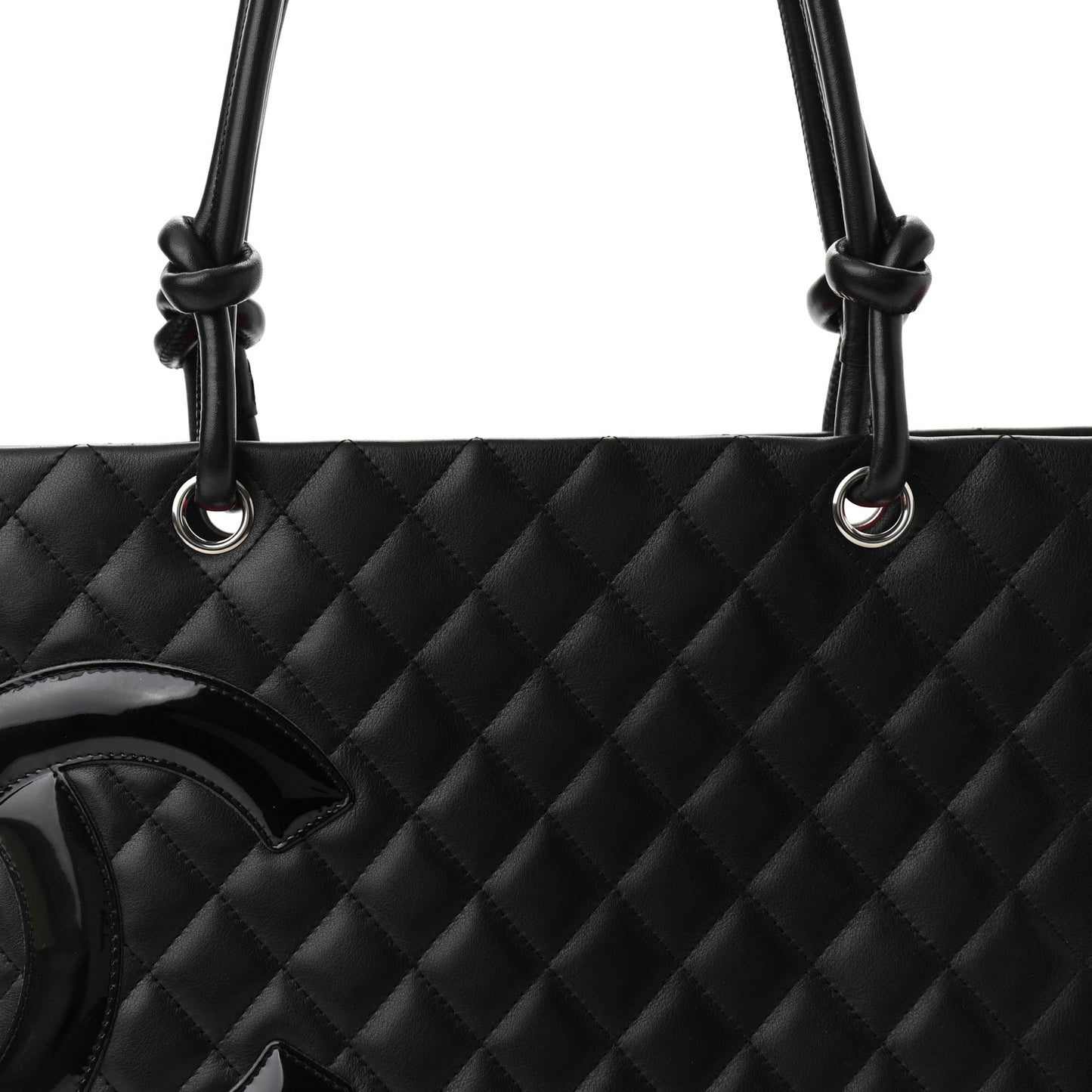 Calfskin Quilted Large Cambon Tote Black
