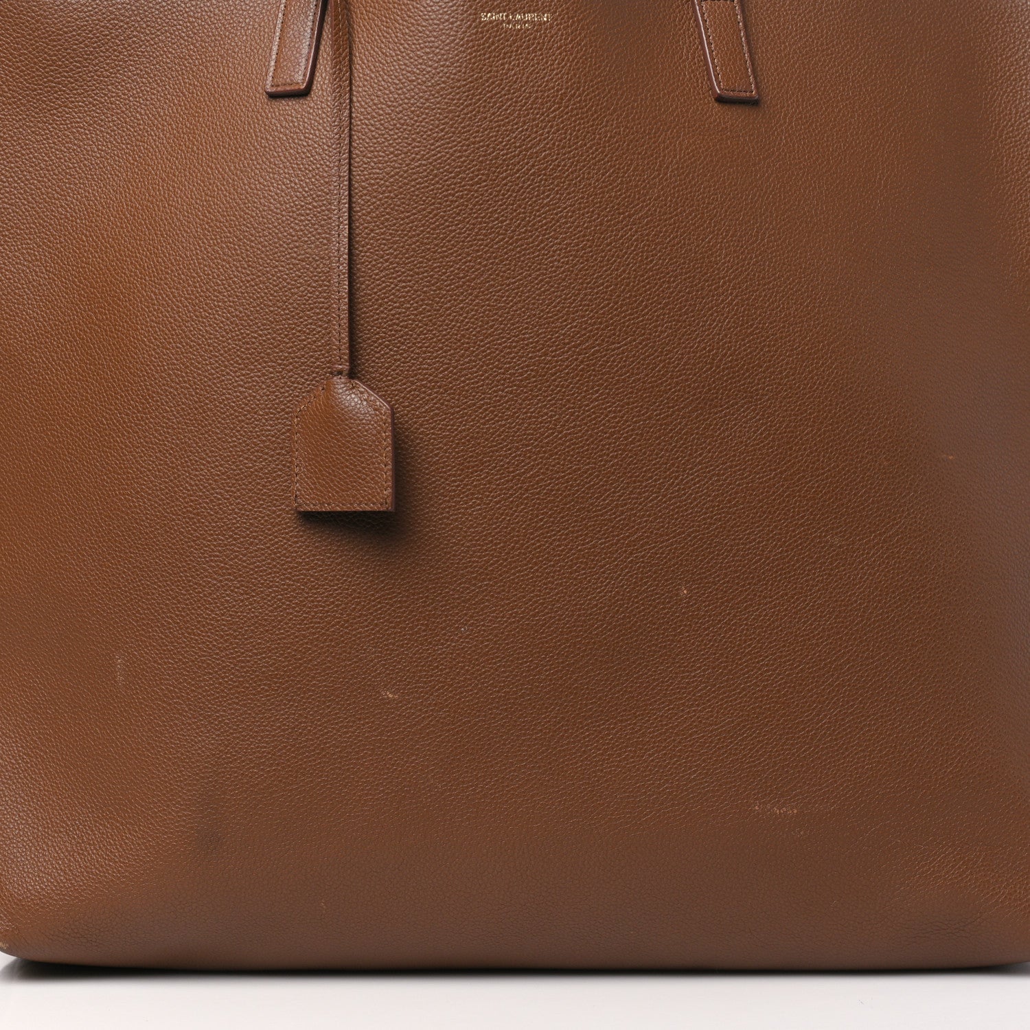 Saint Laurent Grained Calfskin Bold East West Shopping Tote Toasted Brown 12 of 12