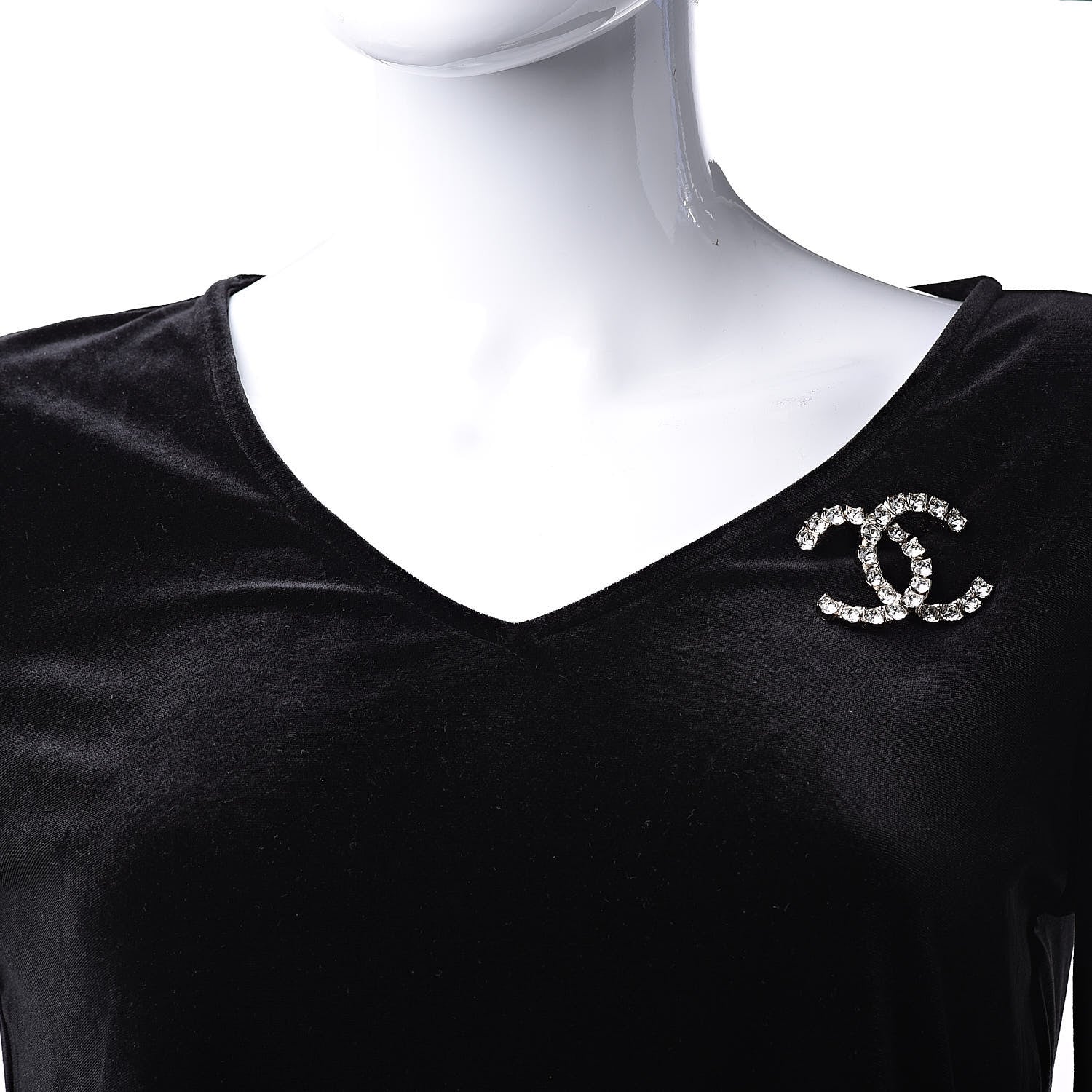 Chanel Crystal CC Brooch Gold 2 of 5