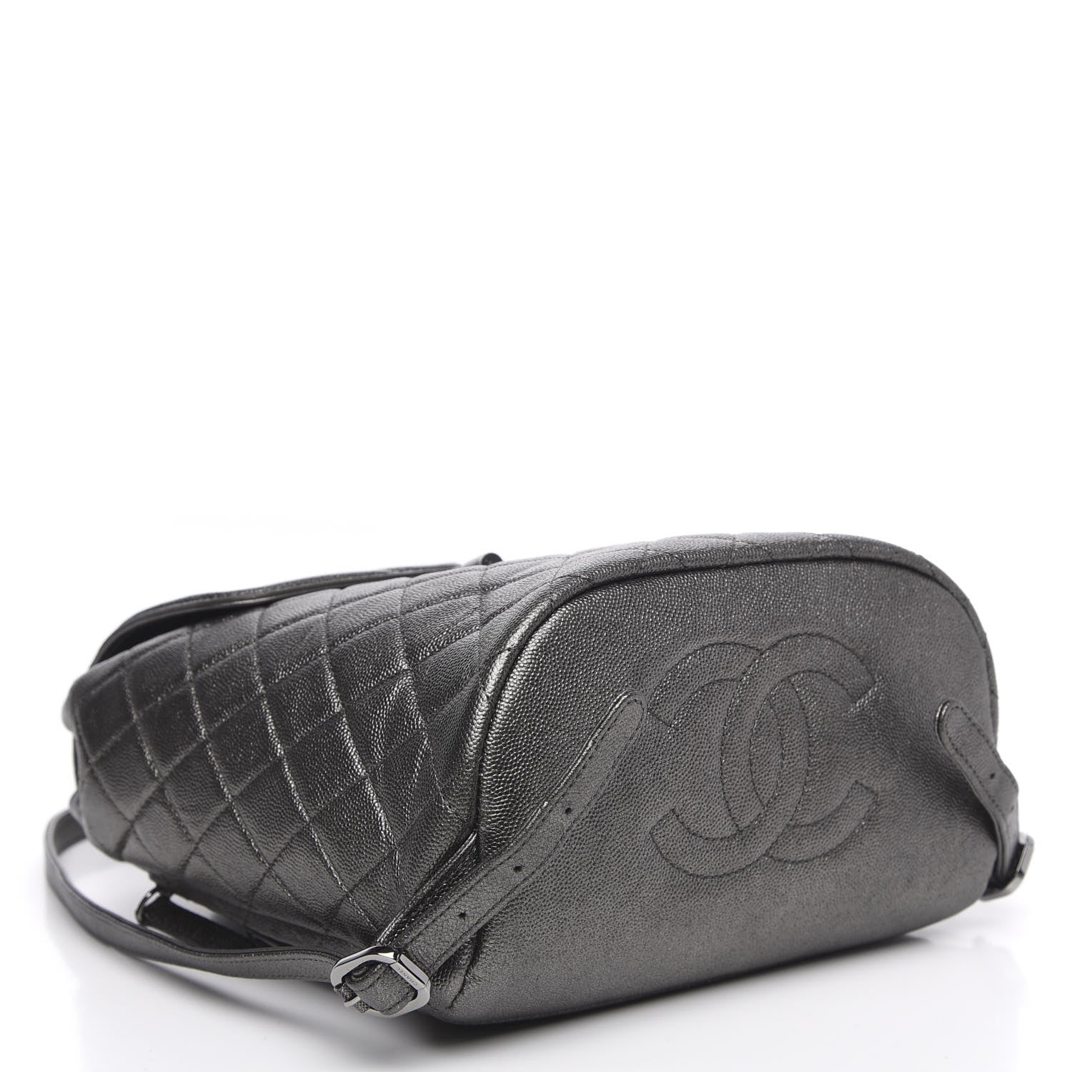 Chanel Metallic Caviar Quilted Filigree Backpack Dark Silver 3 of 11