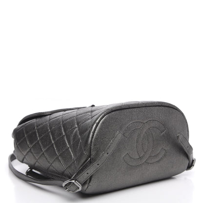 Chanel Metallic Caviar Quilted Filigree Backpack Dark Silver 3 of 11