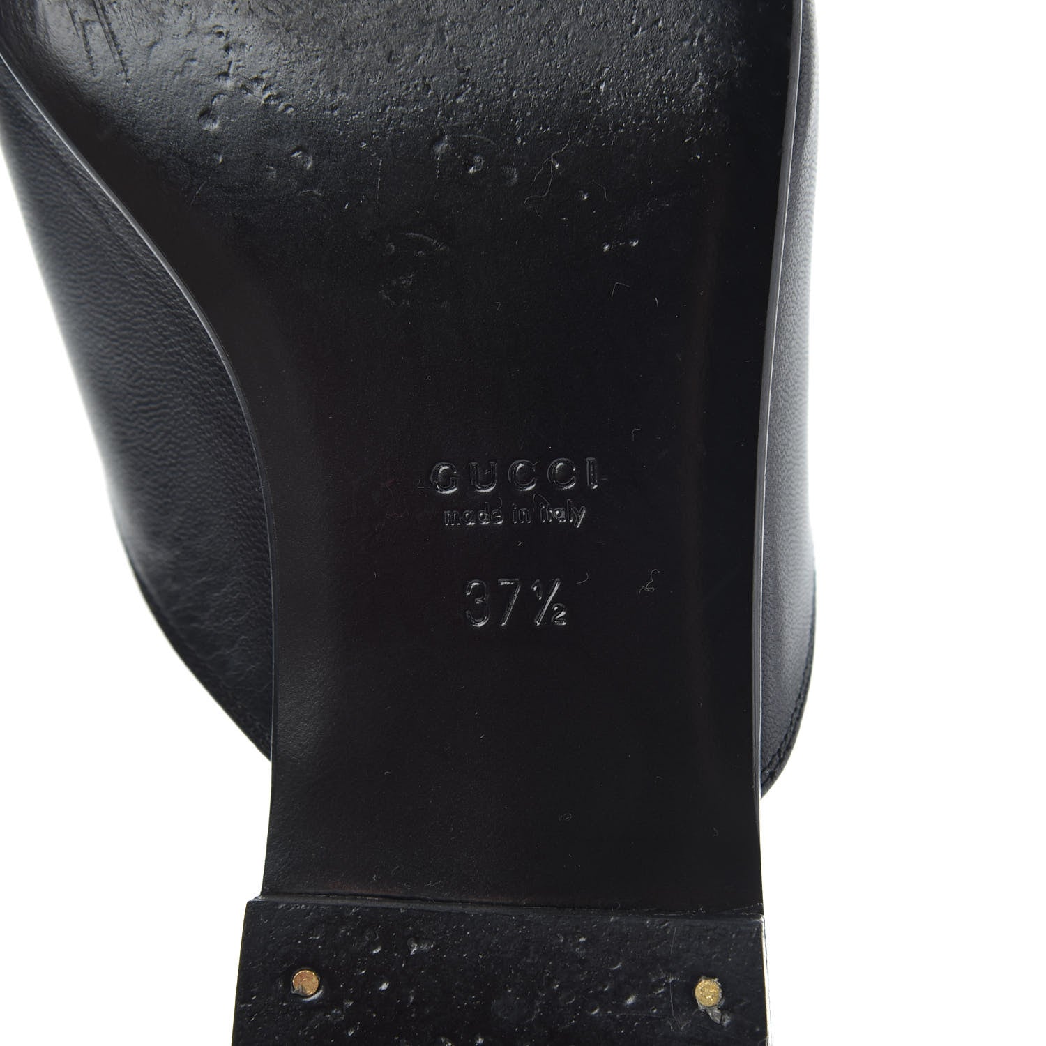 Gucci Malaga Kid Horsebit Slide Sandals 37.5 Black 7 of 11