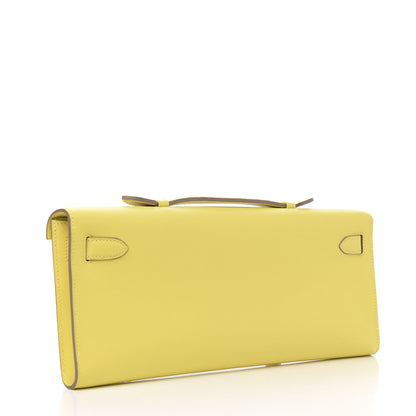 Hermes Swift Kelly Cut Clutch Pochette Lime 3 of 10