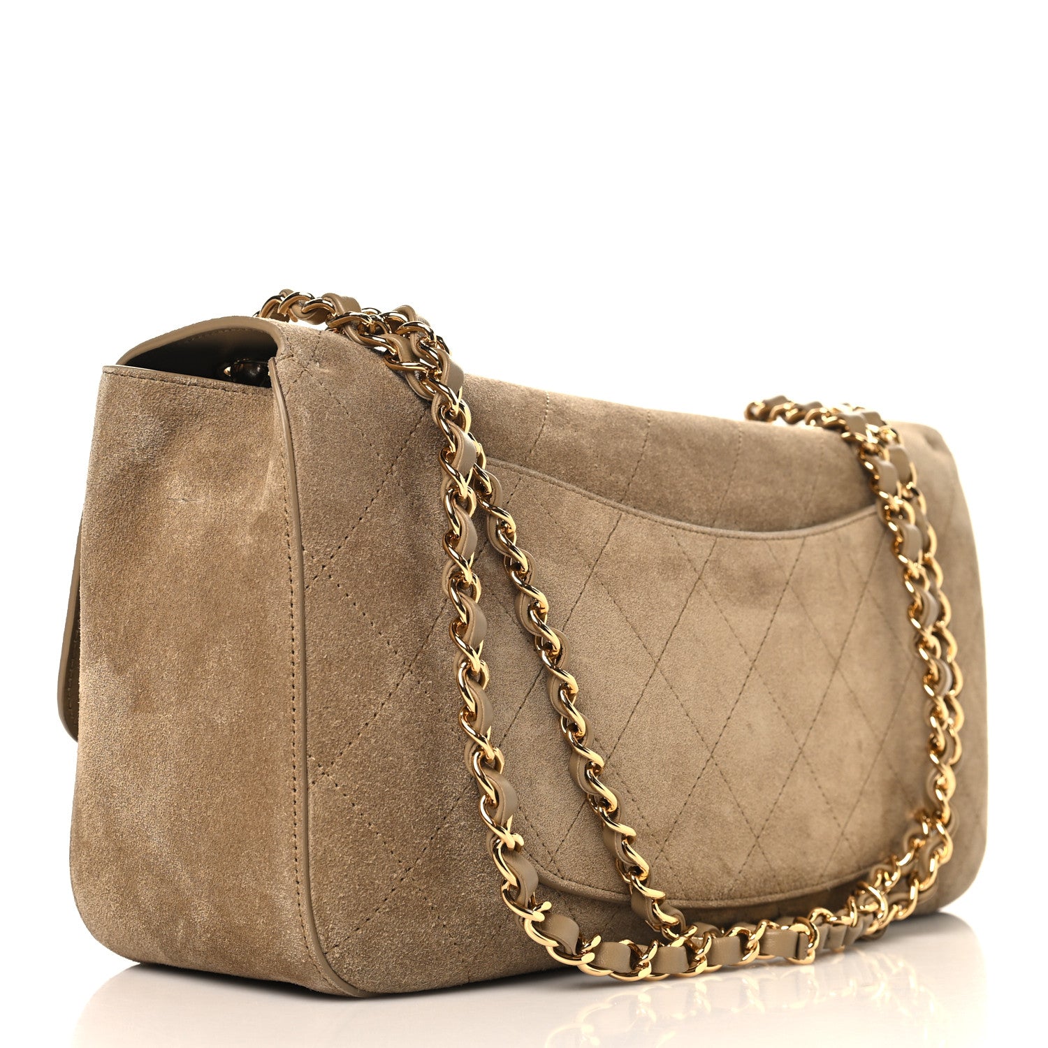 Chanel Suede Calfskin Small Souplissimo Maxi Flap Dark Beige 3 of 21