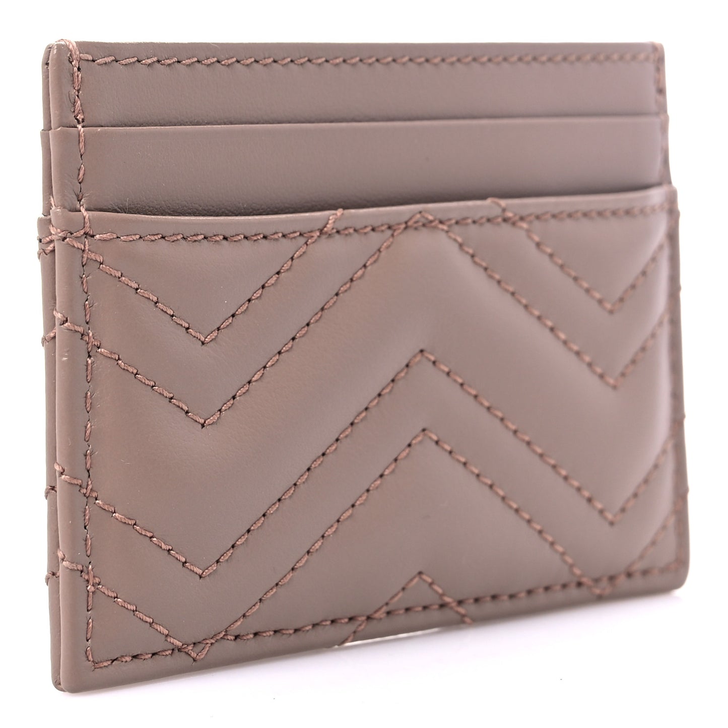 Calfskin Matelasse GG Marmont Card Holder Porcelain Rose