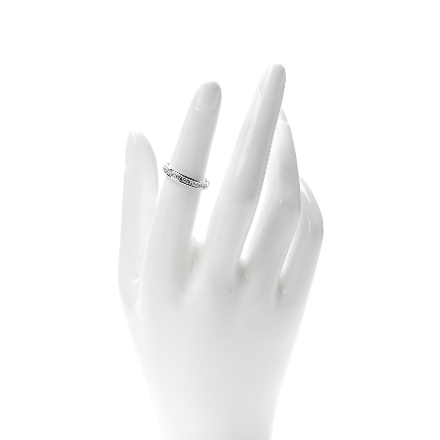 18K White Gold Diamond .51ct 3.5mm Wedding Band Ring 50 5.25