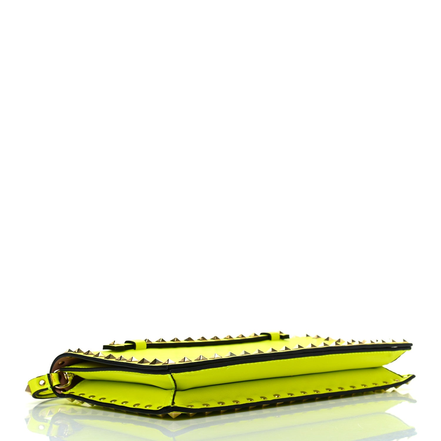Valentino Garavani Nappa Rockstud Wristlet Clutch Yellow Fluo 4 of 11