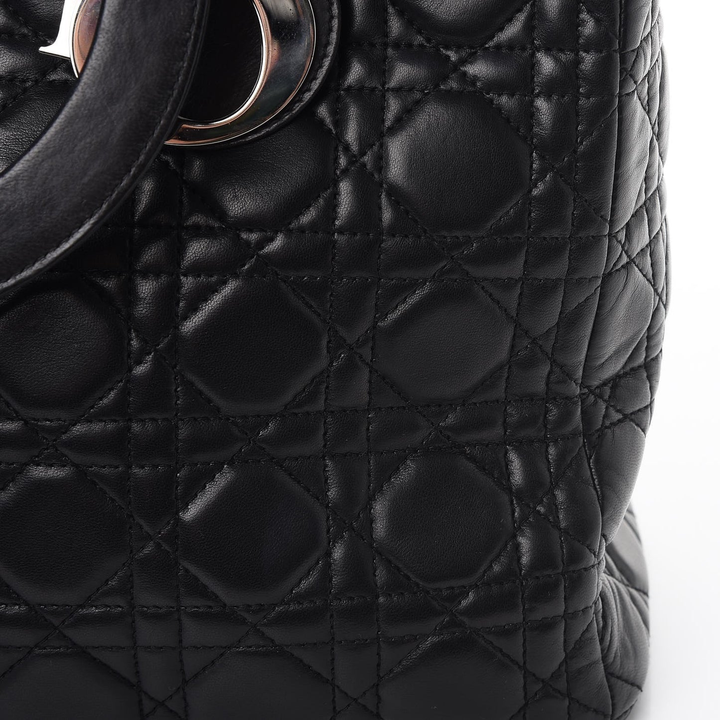 Lambskin Cannage Large Lady Dior Black