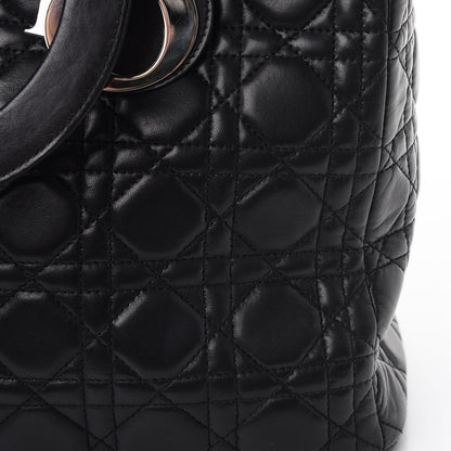 Christian Dior Lambskin Cannage Large Lady Dior Black 9 of 12