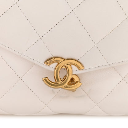 Chanel Calfskin Quilted Top Handle Flap White 12 of 14