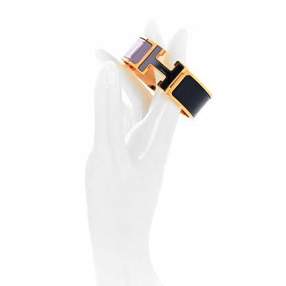 Hermes Enamel Wide Clic Clac H Bracelet PM Lilas Ultramarine 2 of 5