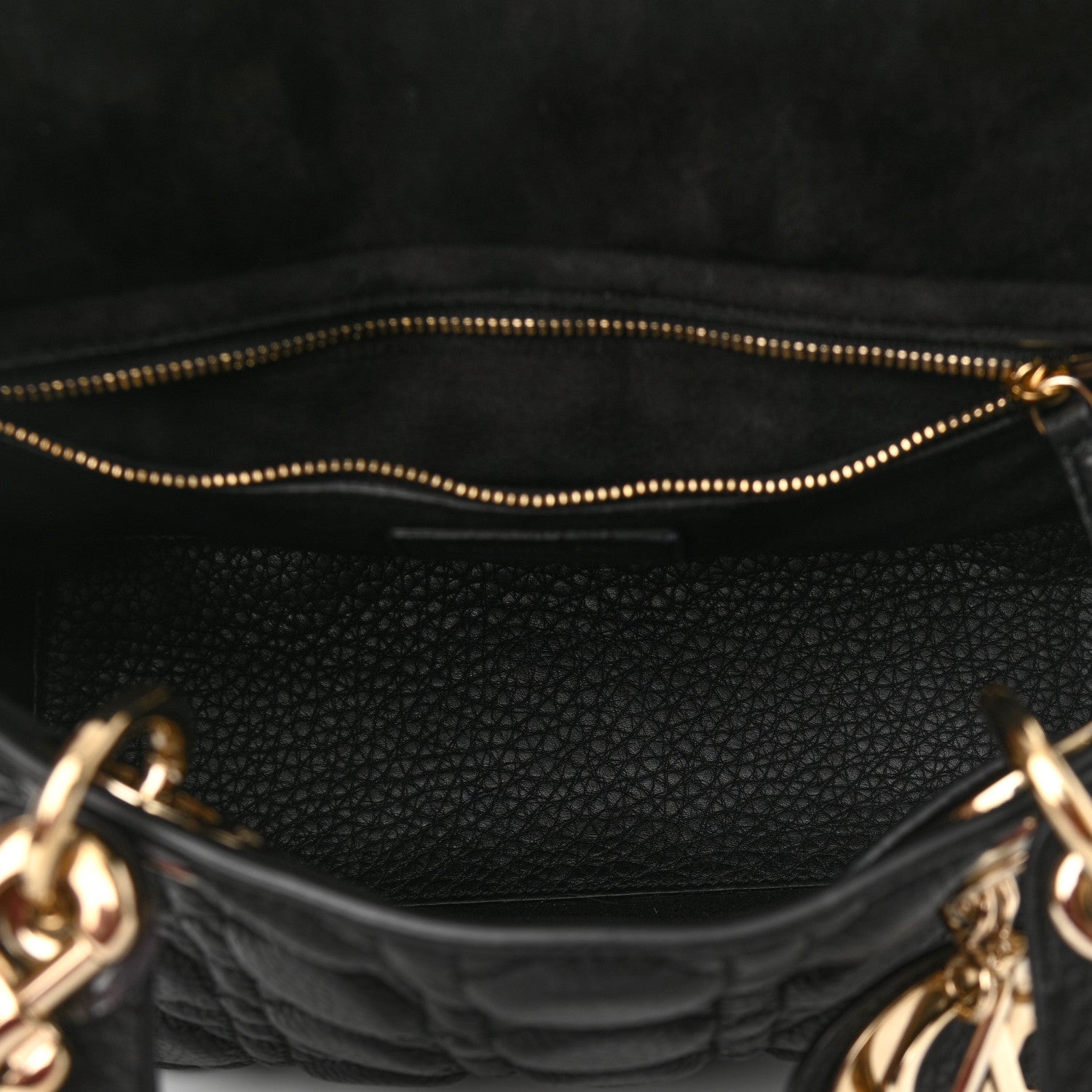 Christian Dior Grained Calfskin Cannage Medium Supple Lady Dior Black 5 of 9