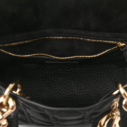 Christian Dior Grained Calfskin Cannage Medium Supple Lady Dior Black 5 of 9