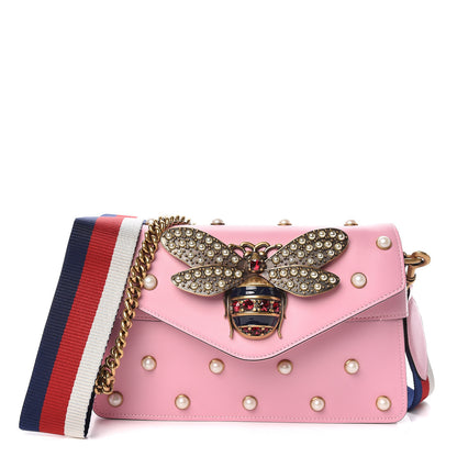Gucci Nappa Pearl Studded Mini Queen Margaret Broadway Shoulder Bag Sugar Pink 1 of 10