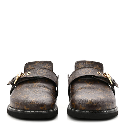Louis Vuitton Patent Monogram Womens Cosy Flat Comfort Clog Mules 38.5 Brown 3 of 12