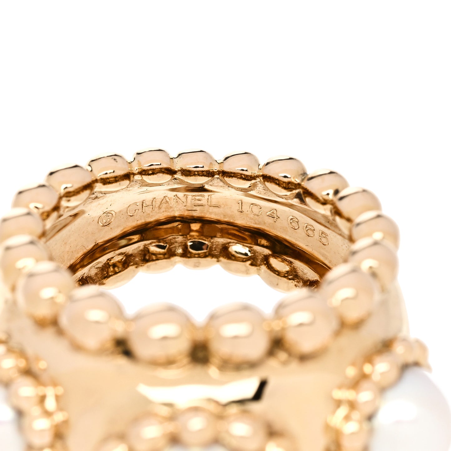 18K Yellow Gold Akoya Pearl Beaded Cocktail Ring 47 4