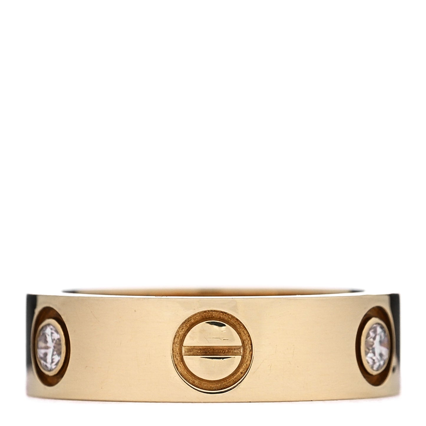 18K Yellow Gold 3 Diamond 5.5mm LOVE Ring 51 5.75