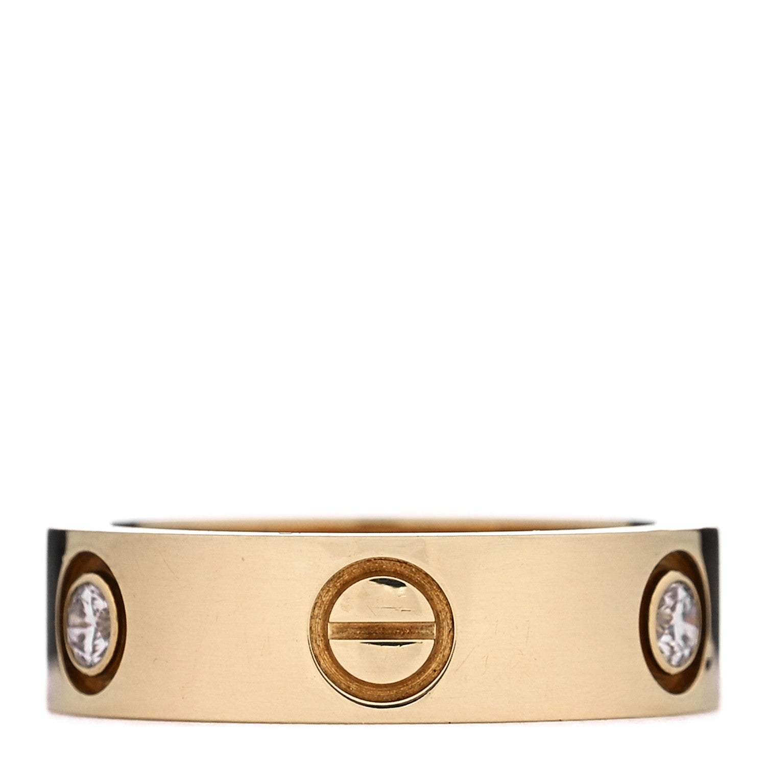 Cartier 18K Yellow Gold 3 Diamond 5.5mm LOVE Ring 51 5.75 3 of 4